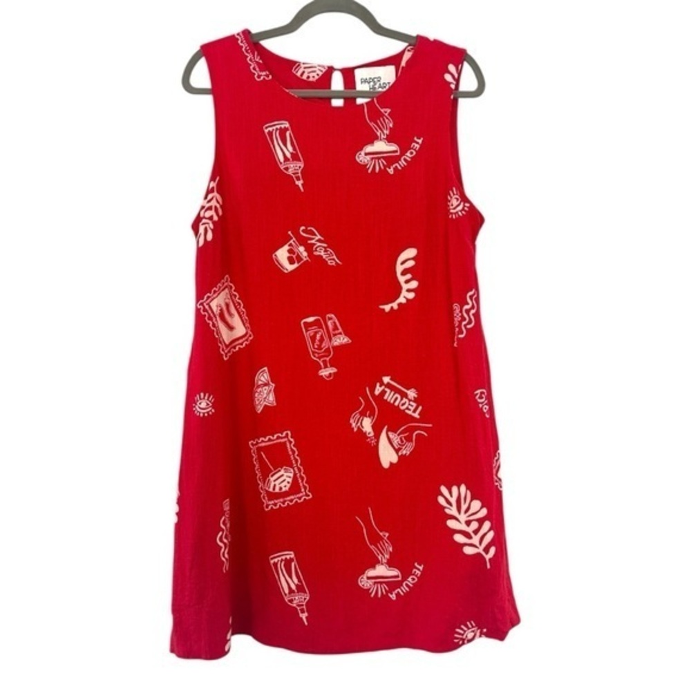 Paper Heart by Anthropologie Red Sleeveless Vacation Shift Dress Extra Large